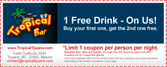 Coupon - 1 Free Drink